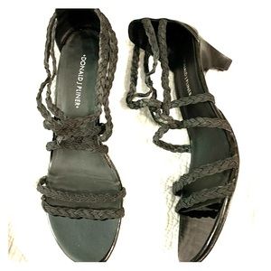 Donald J Pliner Black Patient Leather sandals